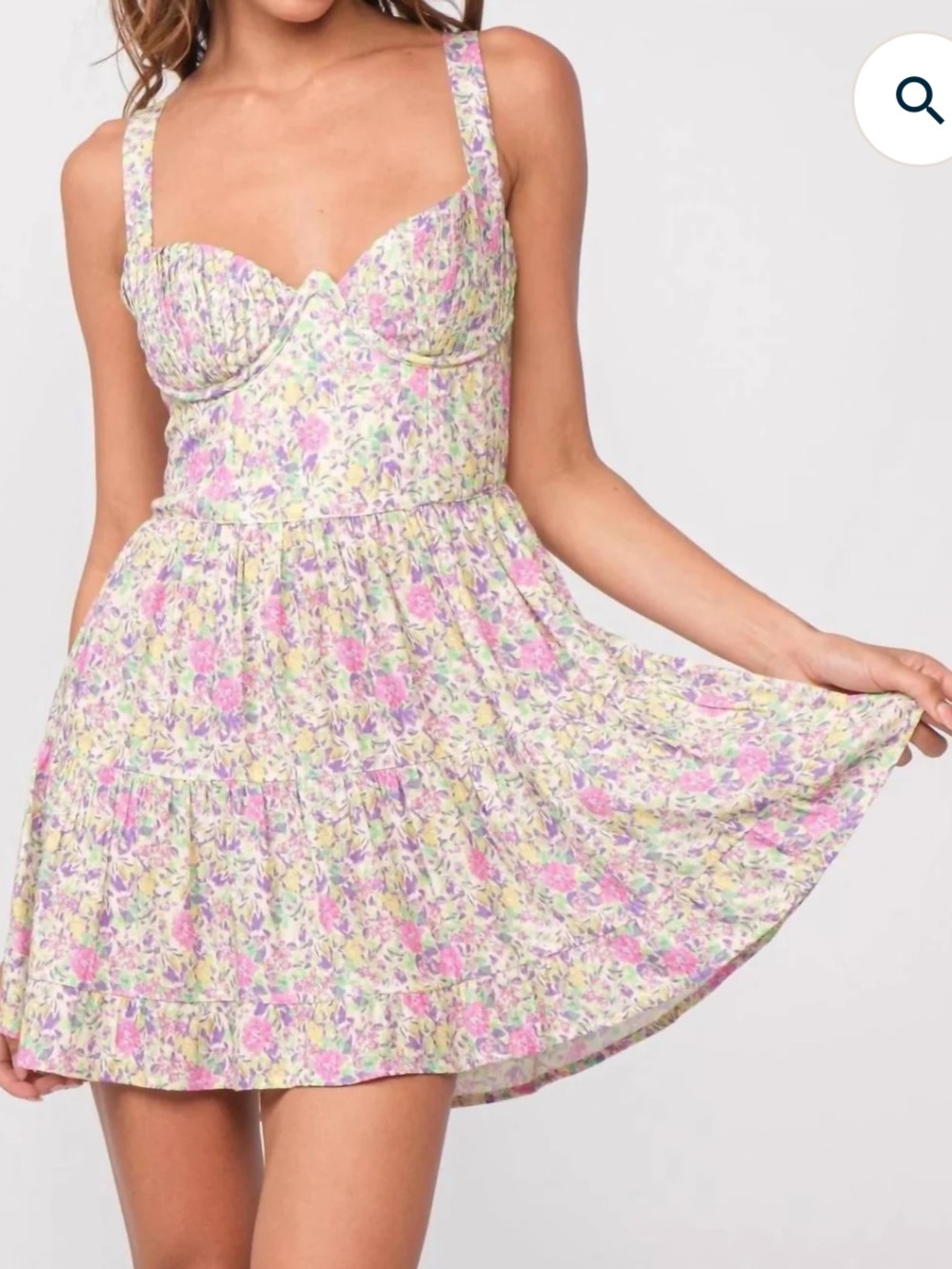 Sky To Moon Floral Underwire Mini Dress